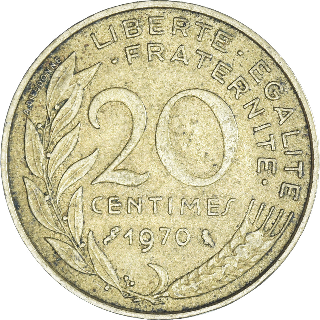 Moneda, Francia, 20 Centimes, 1970