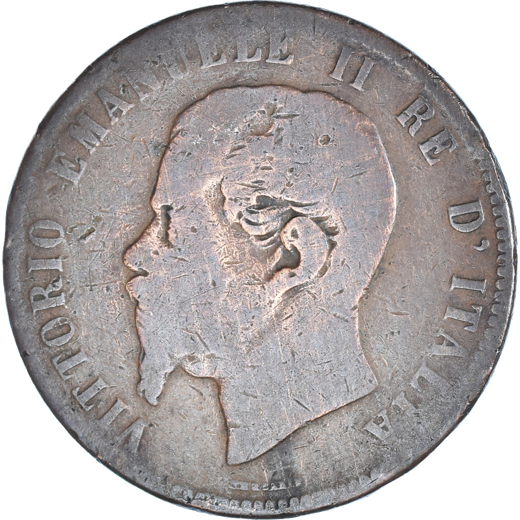 Moeda, Itália, 10 Centesimi, 1863