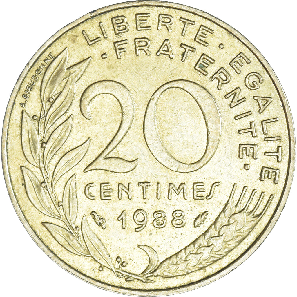 Münze, Frankreich, 20 Centimes, 1988