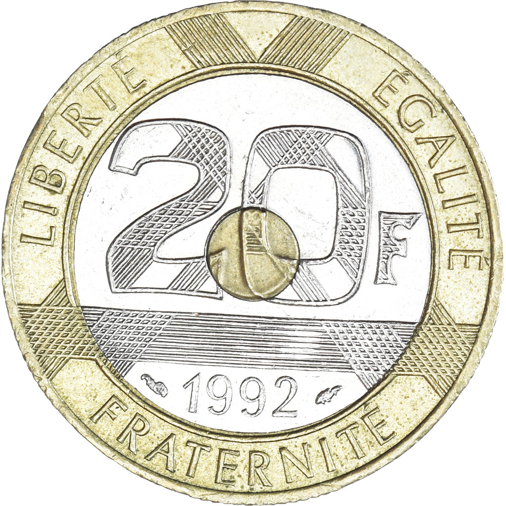 Moeda, França, 20 Francs, 1992
