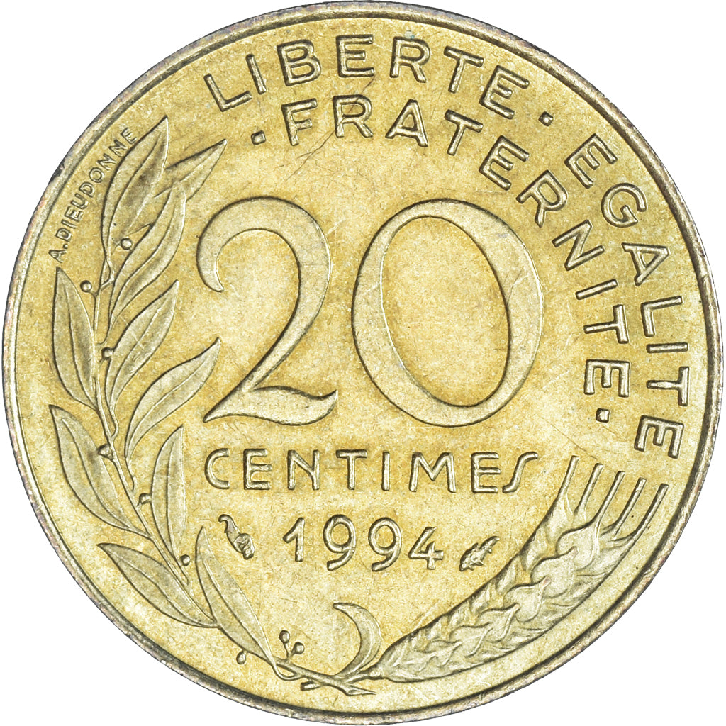Munten, Frankrijk, 20 Centimes, 1994