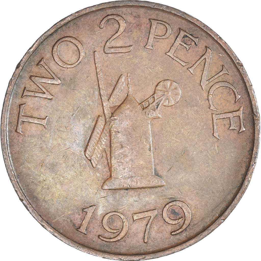 Münze, Guernsey, 2 Pence, 1979