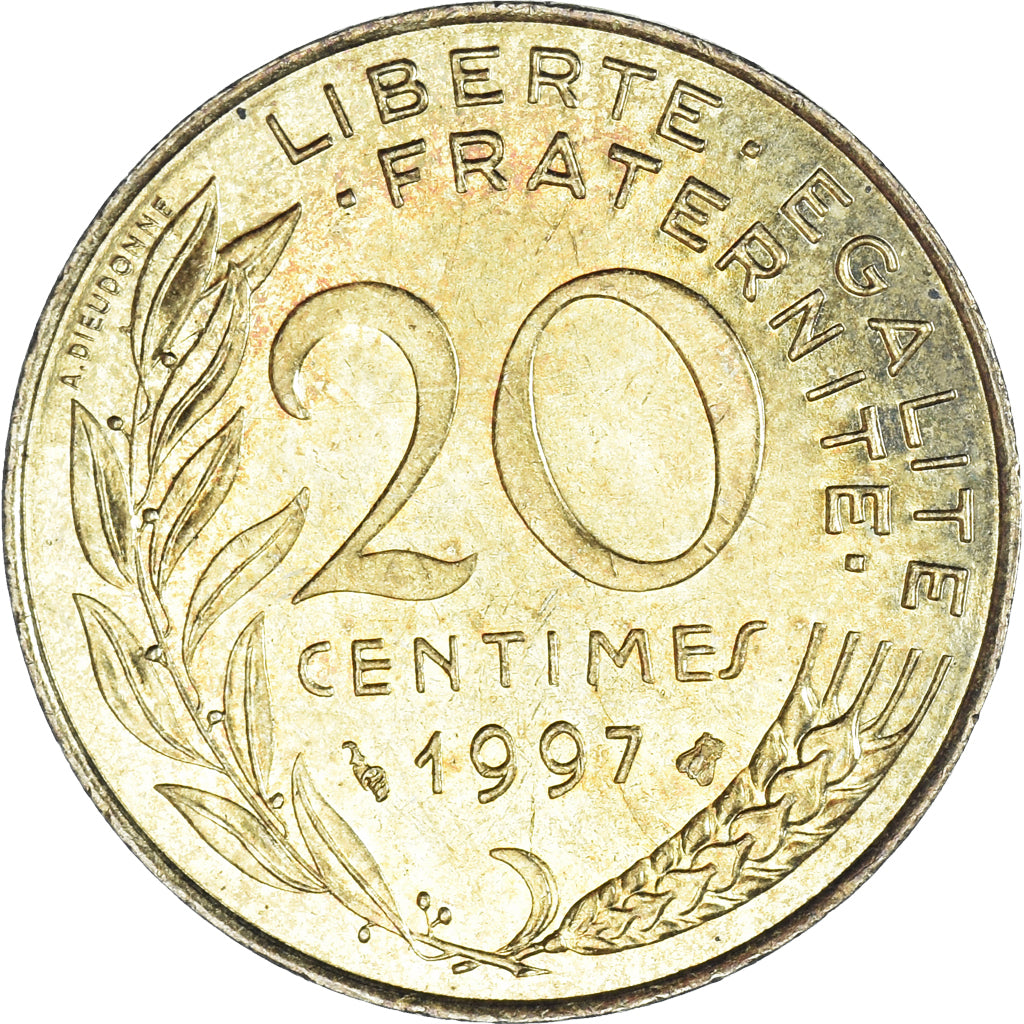 Munten, Frankrijk, 20 Centimes, 1997