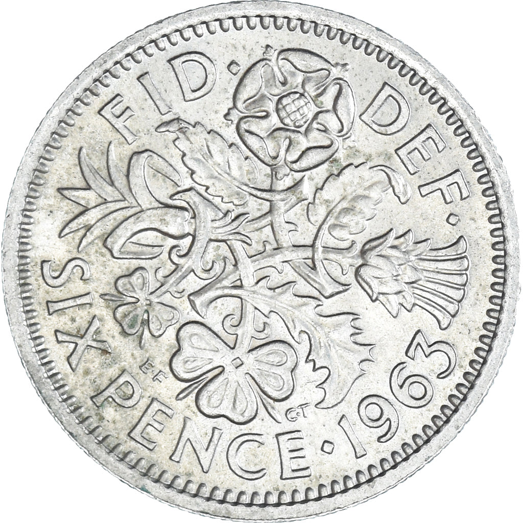 Münze, Großbritannien, 6 Pence, 1963