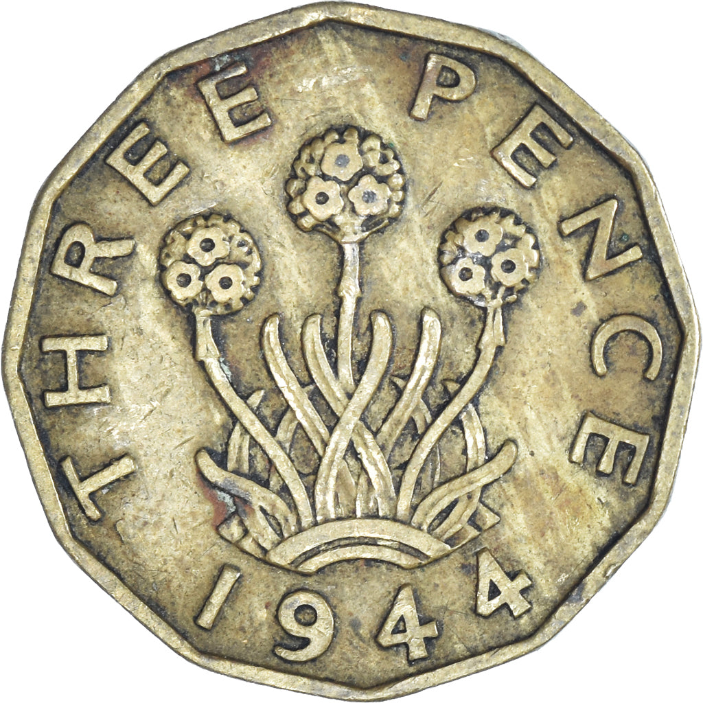 Munten, Groot Bretagne, 3 Pence, 1944