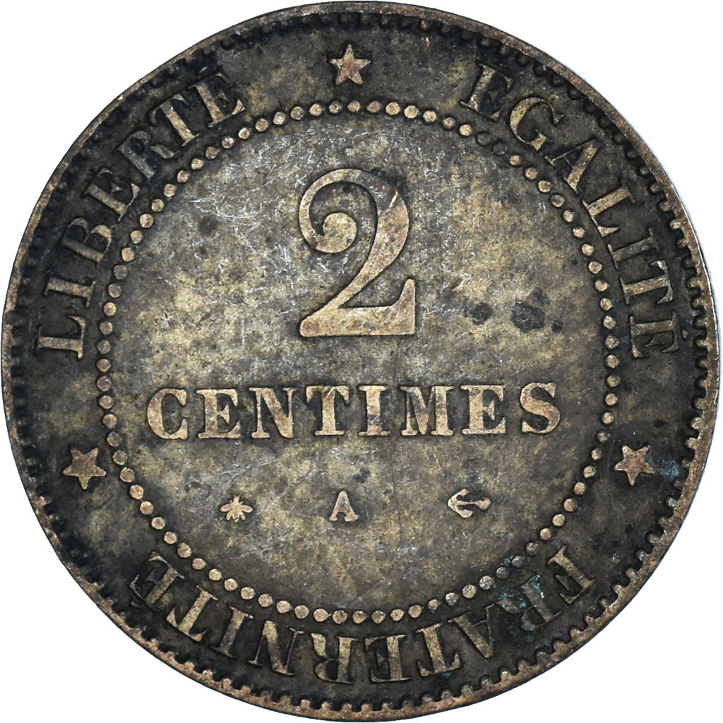 Coin, France, 2 Centimes, 1877