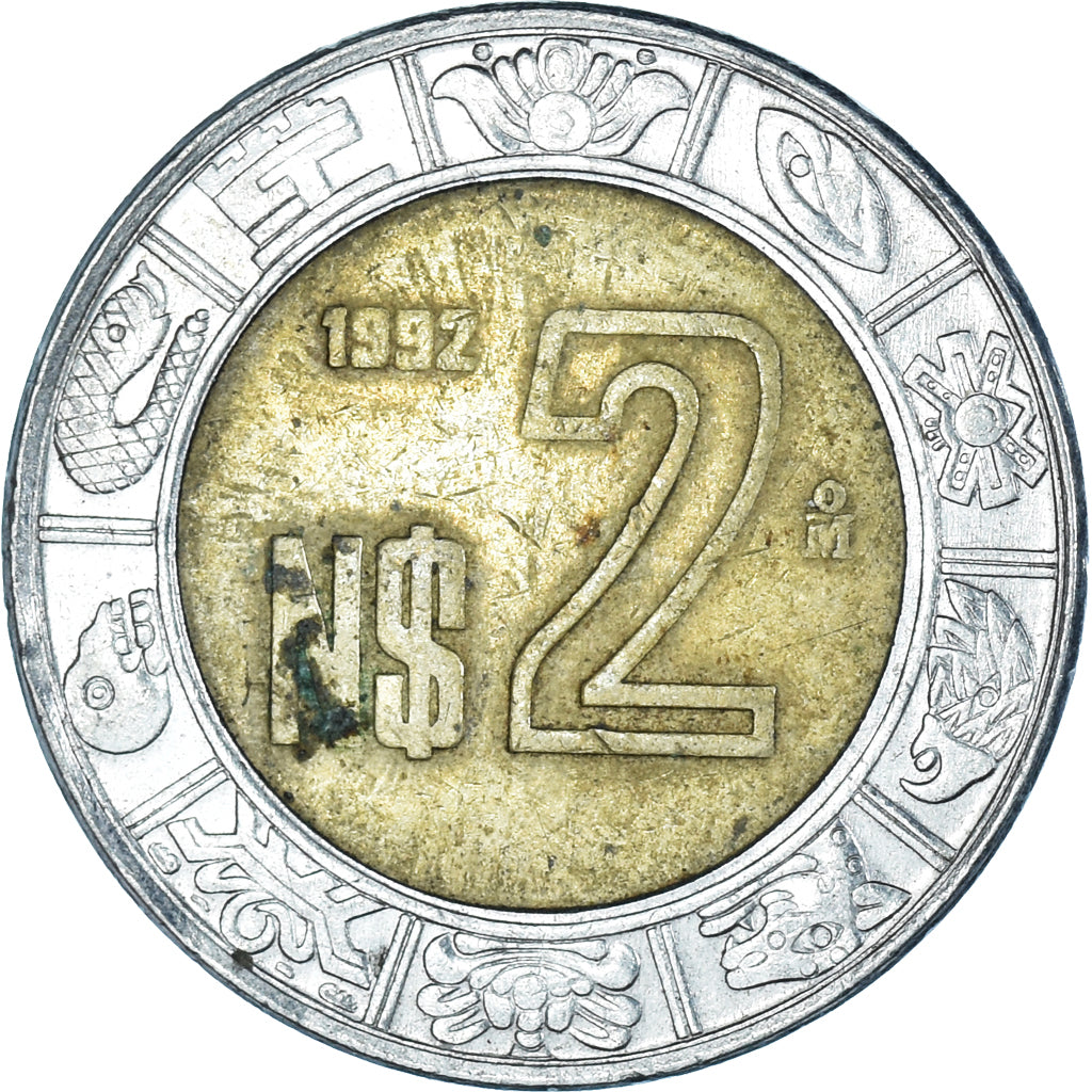 Coin, Mexico, 2 Nuevo Pesos, 1992
