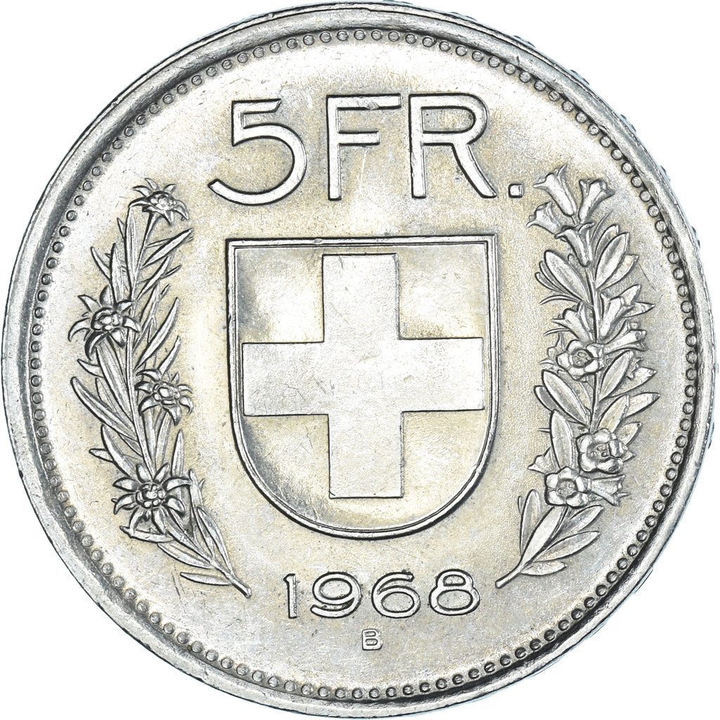 Munten, Zwitserland, 5 Francs, 1968