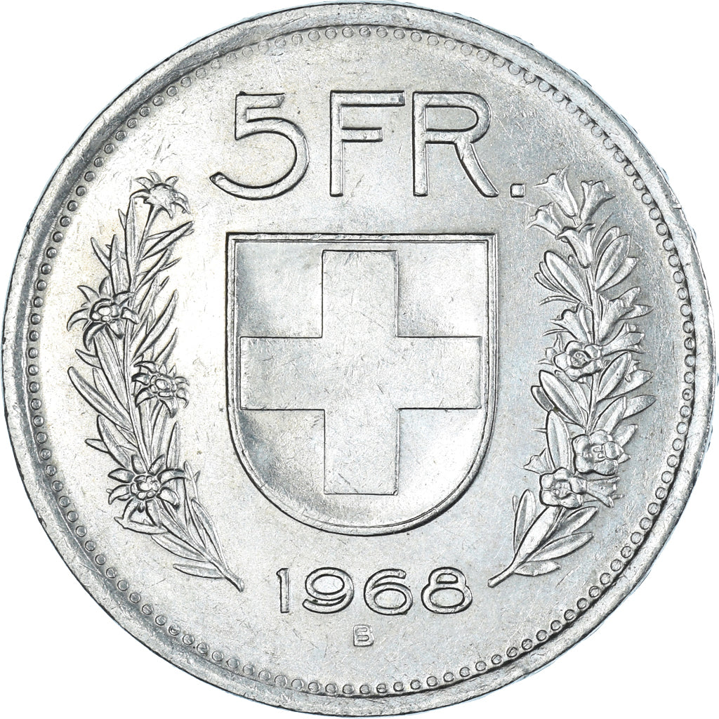 Münze, Schweiz, 5 Francs, 1968