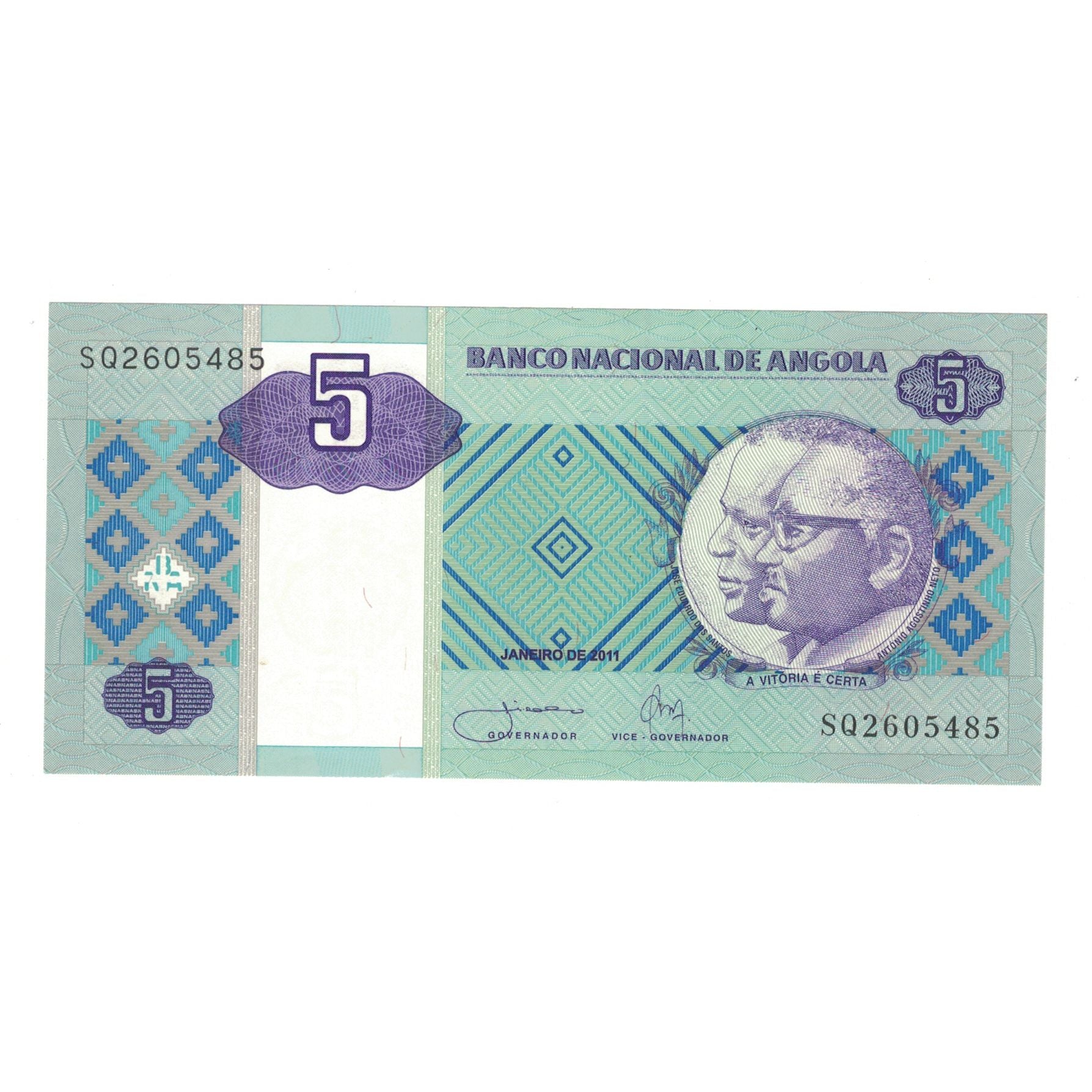 Billete, 5 Kwanzas, 2011, Angola, KM:144a, UNC