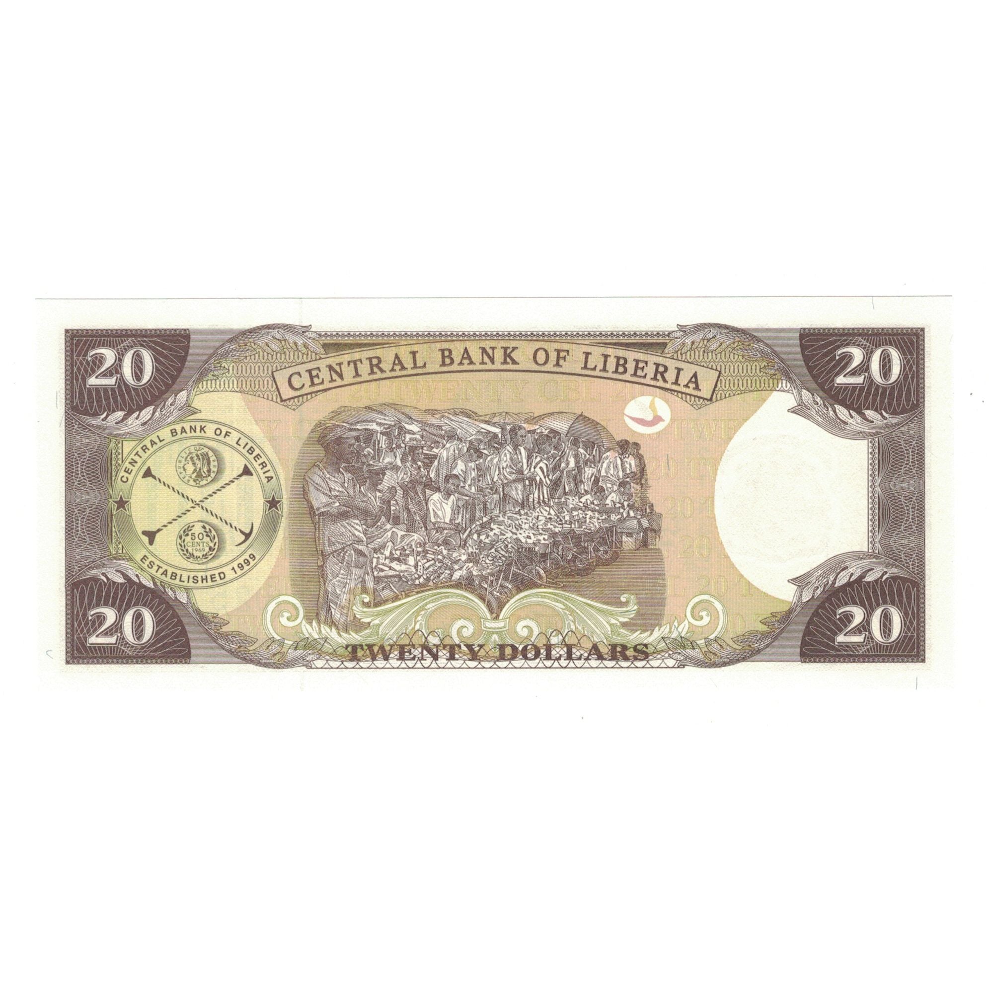 Banknote, Liberia, 20 Dollars, 2011, KM:28f, UNC(65-70)