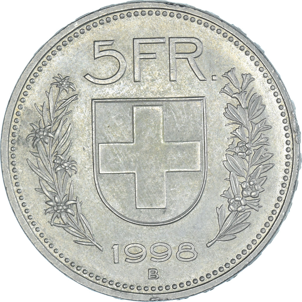 Moneda, Suiza, 5 Francs, 1998