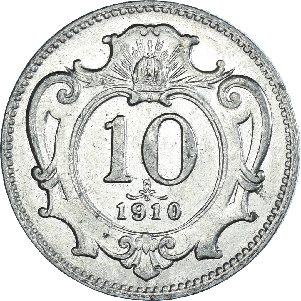 Moeda, Áustria, 10 Heller, 1910