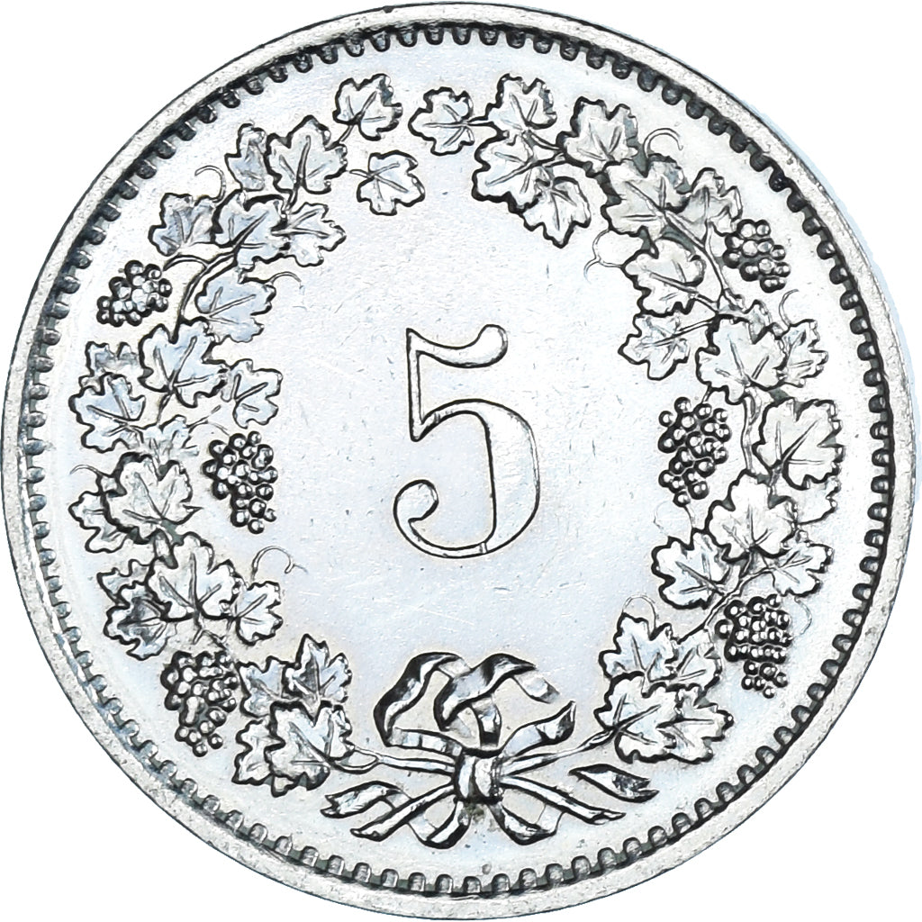 Moeda, Suíça, 5 Rappen, 1976