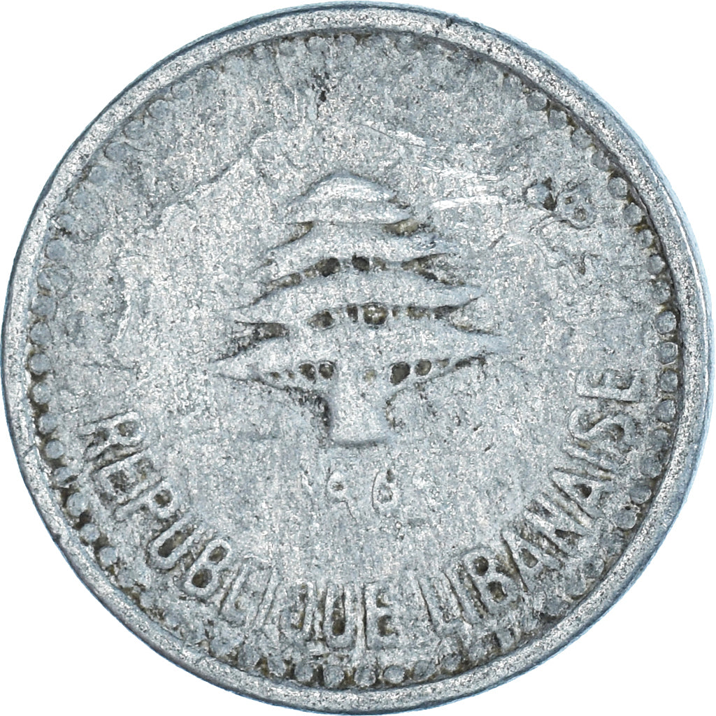 Coin, Lebanon, 5 Piastres, 1954