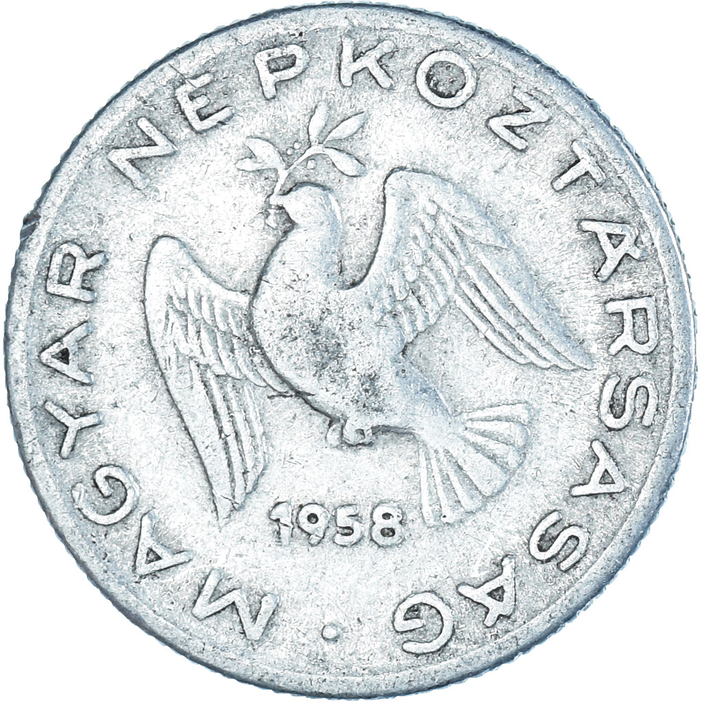 Moeda, Hungria, 10 Filler, 1958