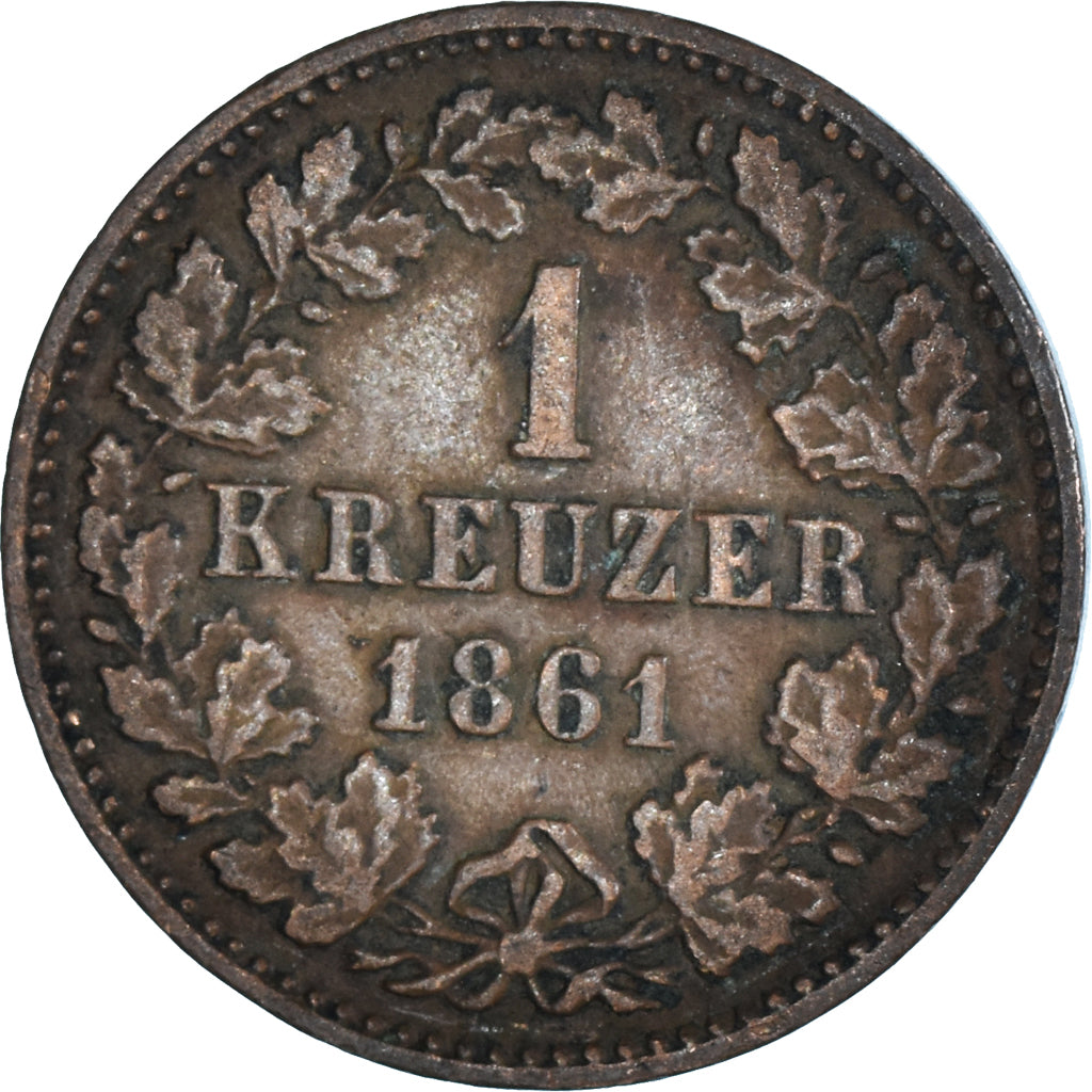 Moeda, Estados Alemães, Kreuzer, 1861