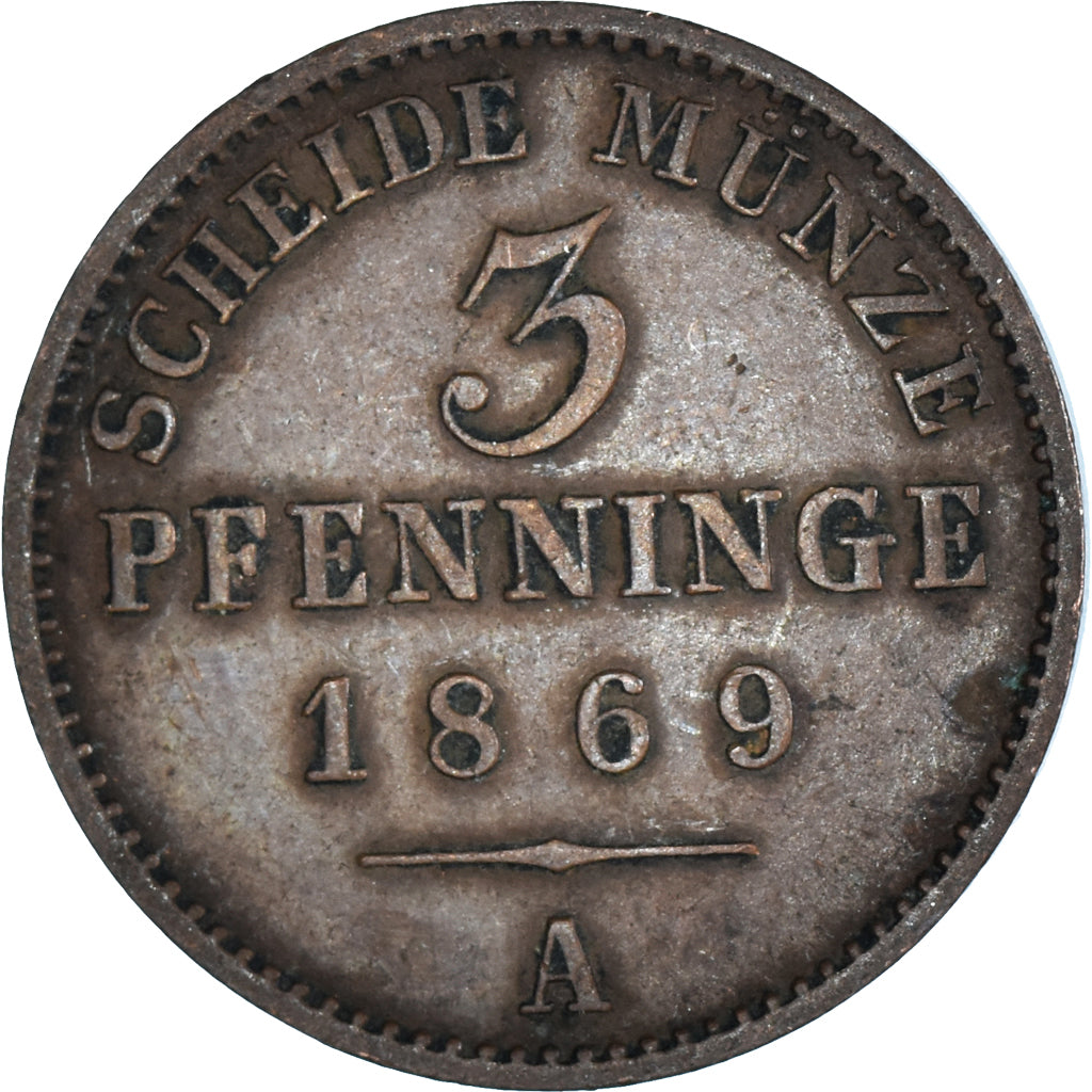 Moneda, Estados alemanes, 3 Pfennig, 1869