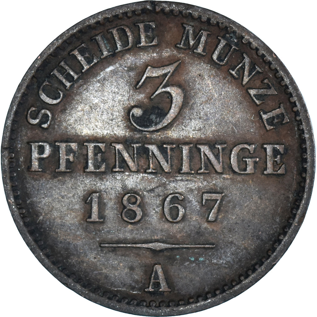 Munten, Duitse staten, 3 Pfennig, 1867