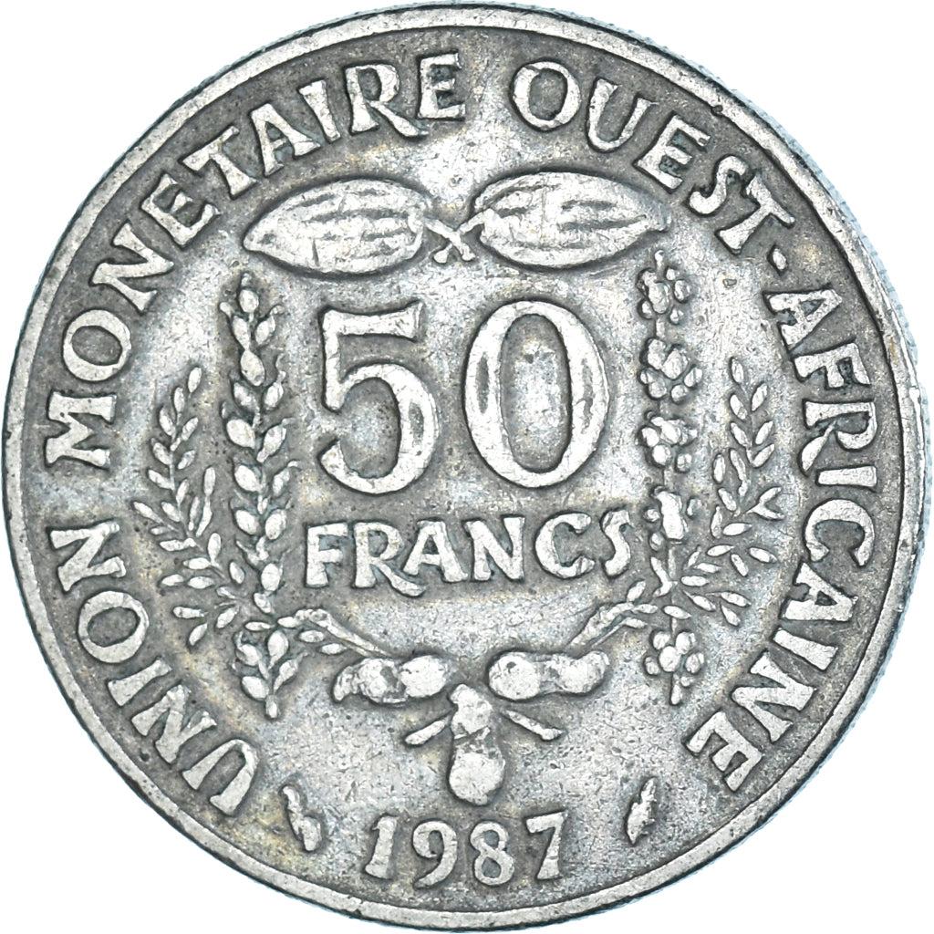 Moneda, Estados del África Occidental, 50 Francs, 1987