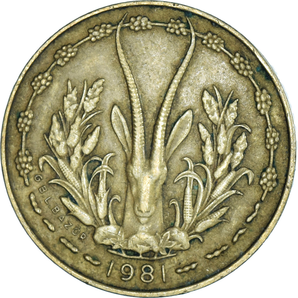 Moneda, Estados del África Occidental, 5 Francs, 1981