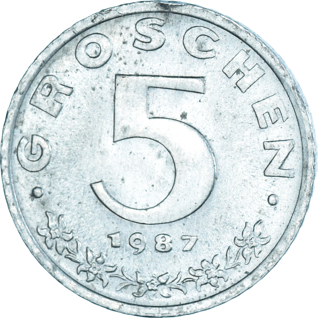 Coin, Austria, 5 Groschen, 1987