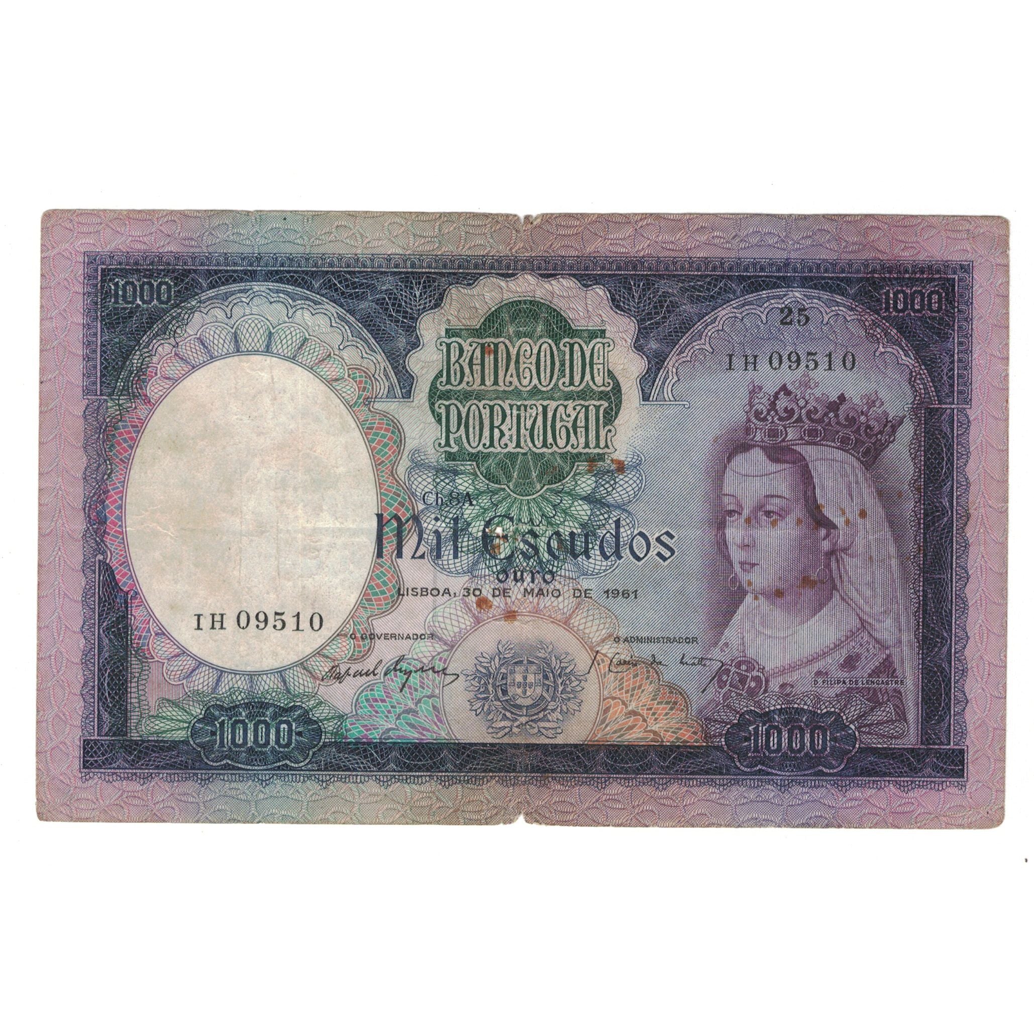 Billet, Portugal, 1000 Escudos, 1961, 1961-05-30, KM:166, TB