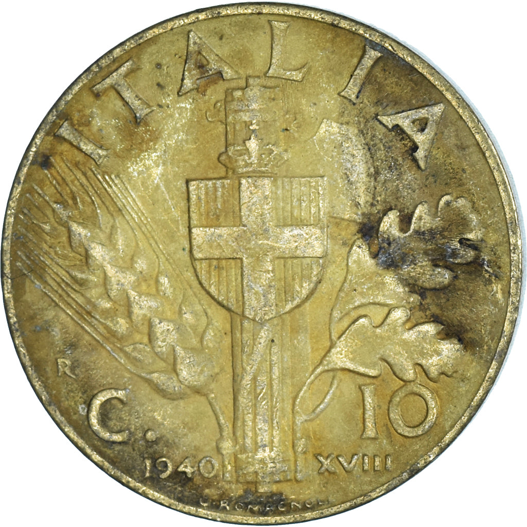 Moeda, Itália, 10 Centesimi, 1940