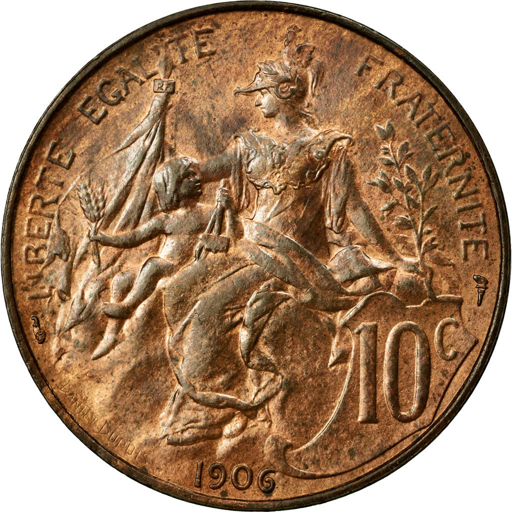 Munten, Frankrijk, Dupuis, 10 Centimes, 1906, PR, Bronze, KM:843, Gadoury:277
