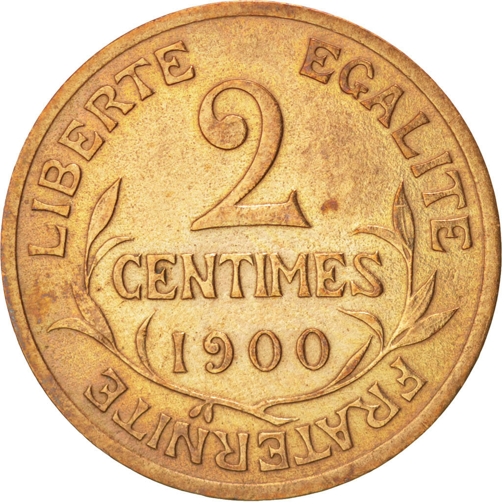FRANCE, Dupuis, 2 Centimes, 1900, Paris, KM #841, EF(40-45), Bronze, 20.2,...