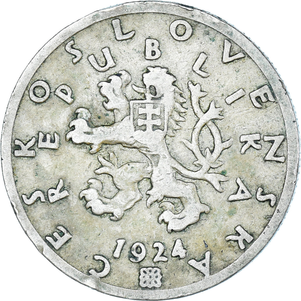 Münze, Tschechoslowakei, 50 Haleru, 1924