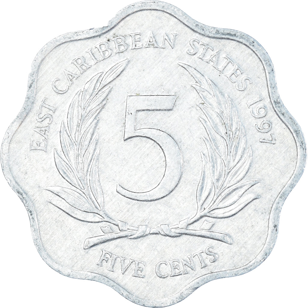 Coin, East Caribbean States, 5 Cents, 1997