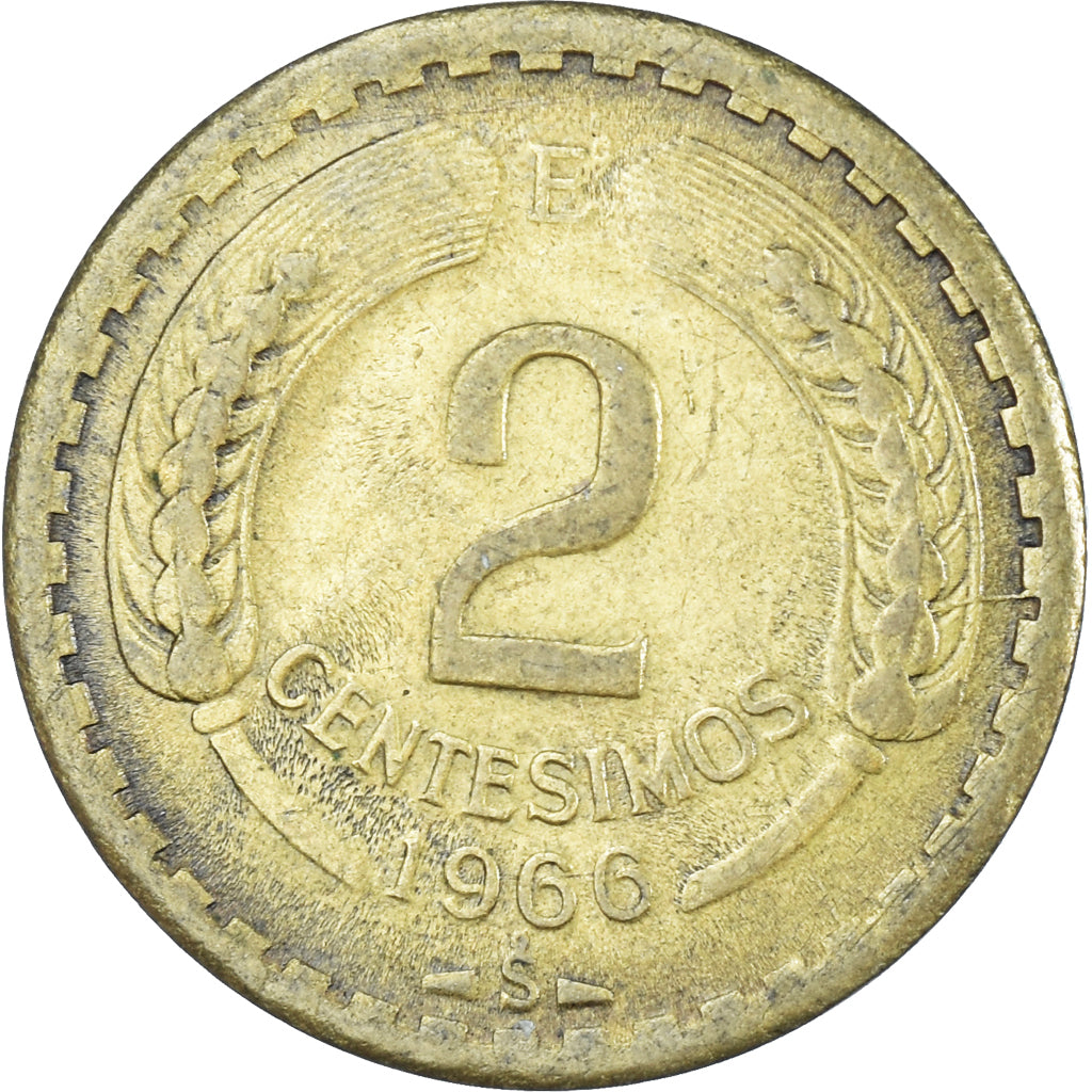 Moneda, Chile, 2 Centesimos, 1966