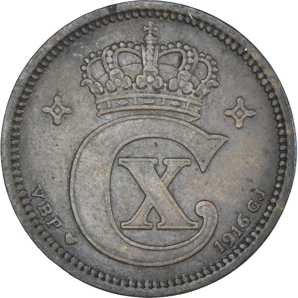 Monnaie, Danemark, 5 Öre, 1916