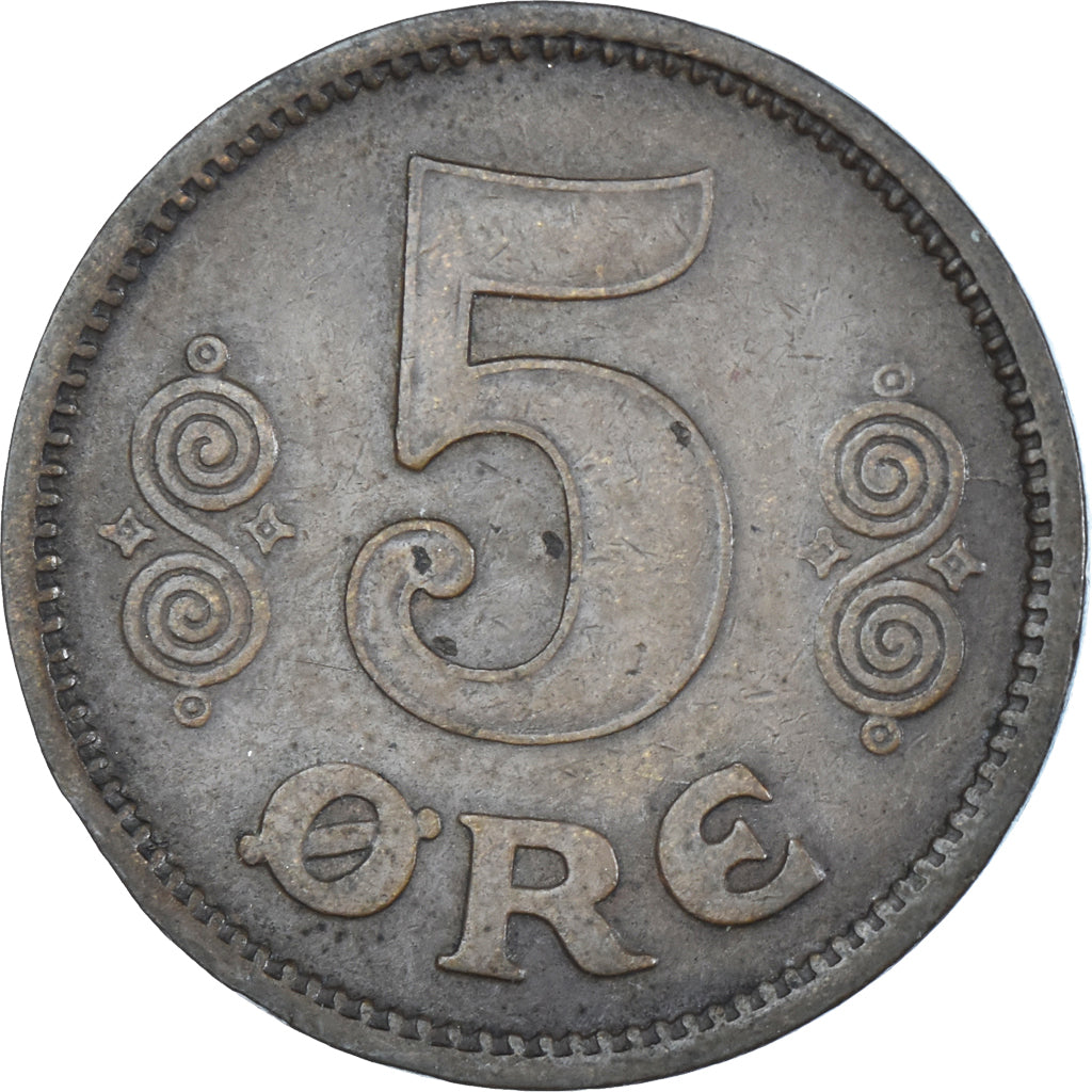 Monnaie, Danemark, 5 Öre, 1916