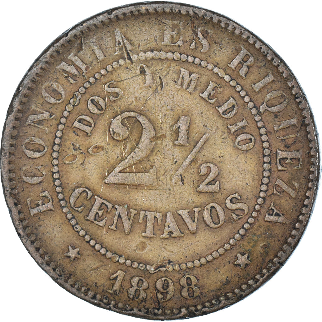 Moneda, Chile, 2-1/2 Centavos, 1898