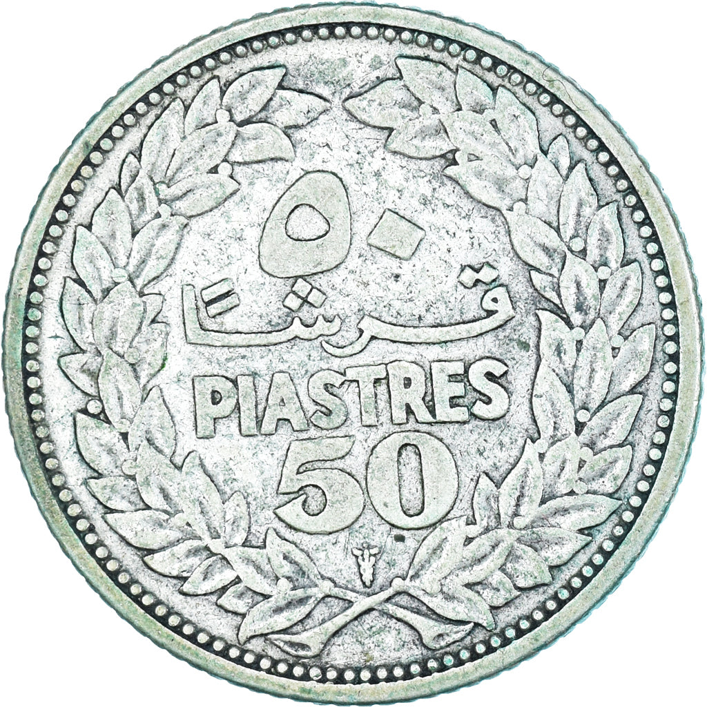 Coin, Lebanon, 50 Piastres, 1952