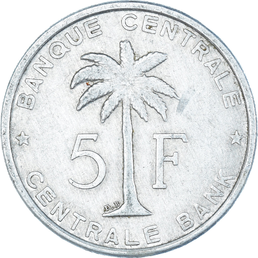 Moneda, Congo belga, 5 Francs, 1956