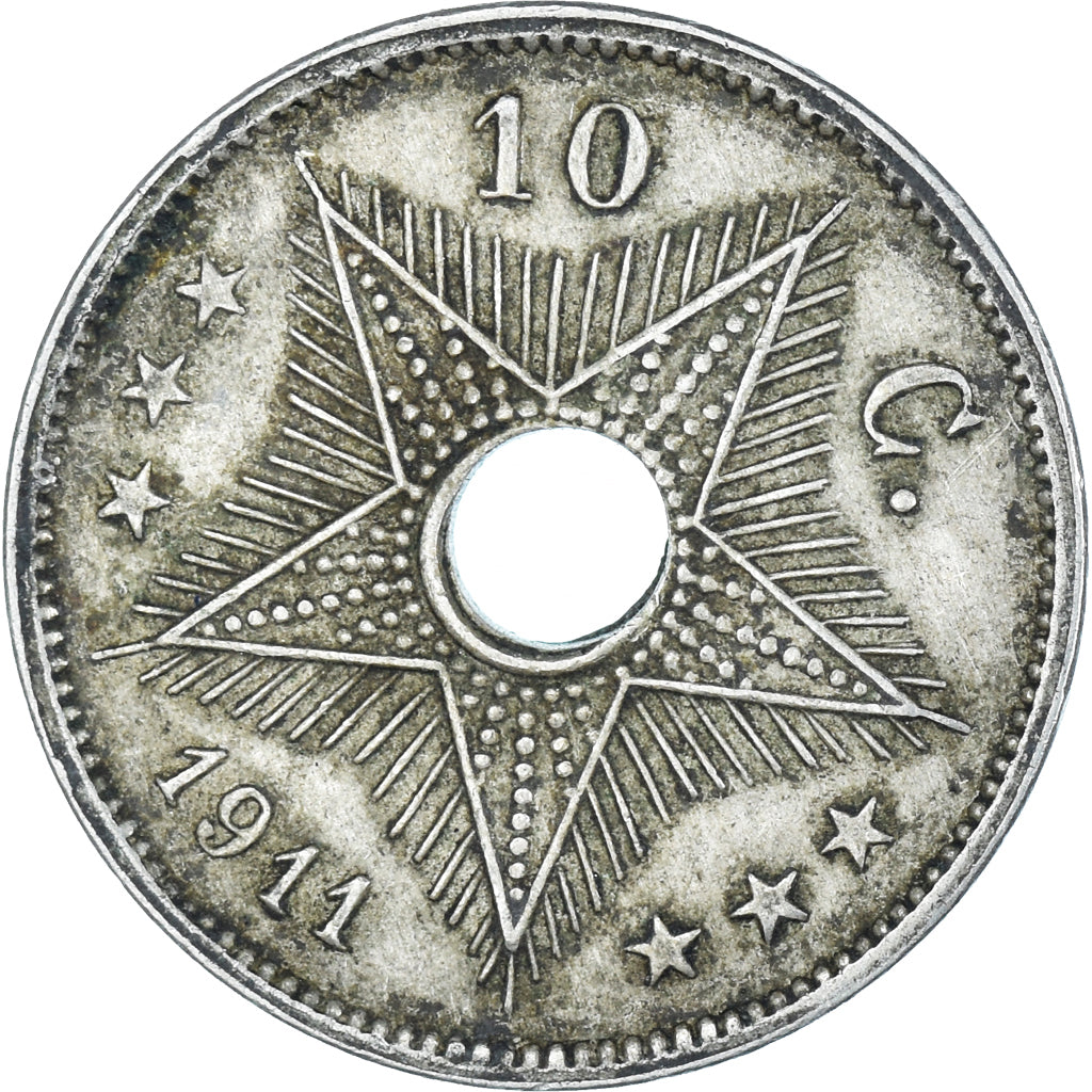 Coin, Belgian Congo, 10 Centimes, 1911