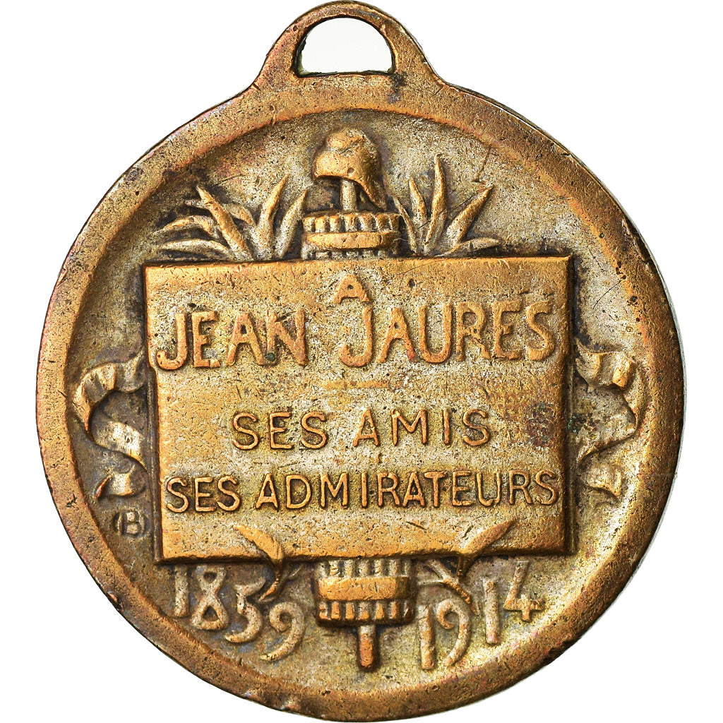 France, Médaille, A Jean Jaurès, Ses Amis, Ses Admirateurs, 1914, TB+, Bronze