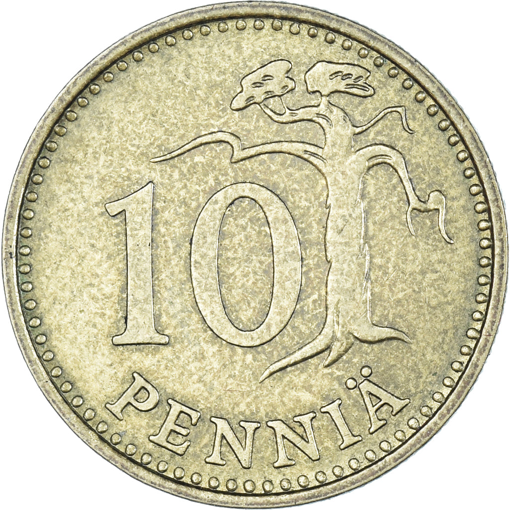 Munten, Finland, 10 Pennia, 1965