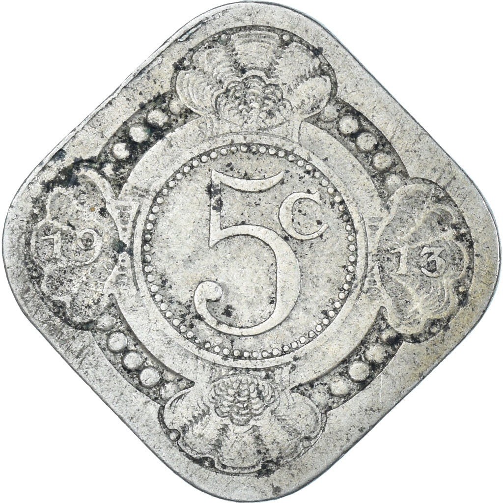 Moeda, Países Baixos, 5 Cents, 1913