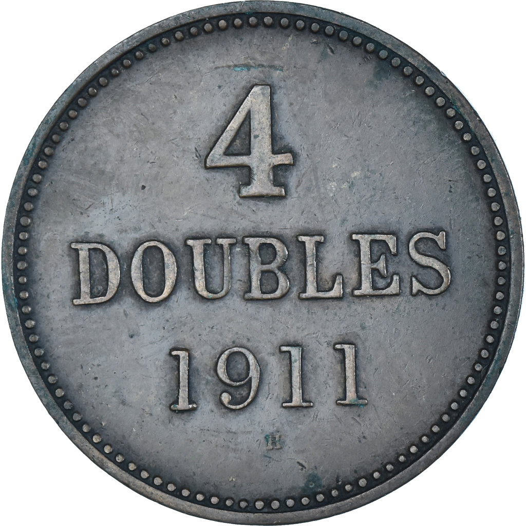 Monnaie, Guernesey, 4 Doubles, 1911