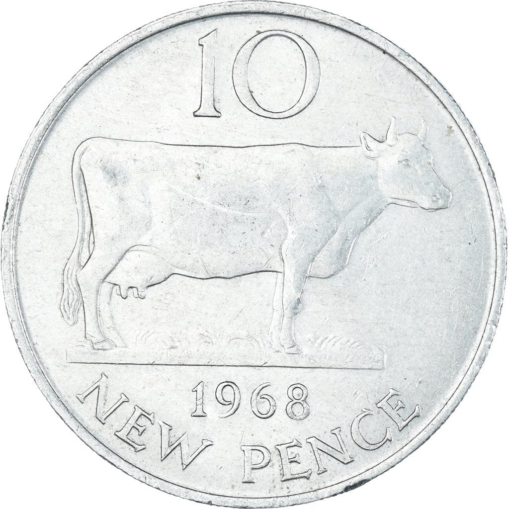 Monnaie, Guernesey, 10 New Pence, 1968