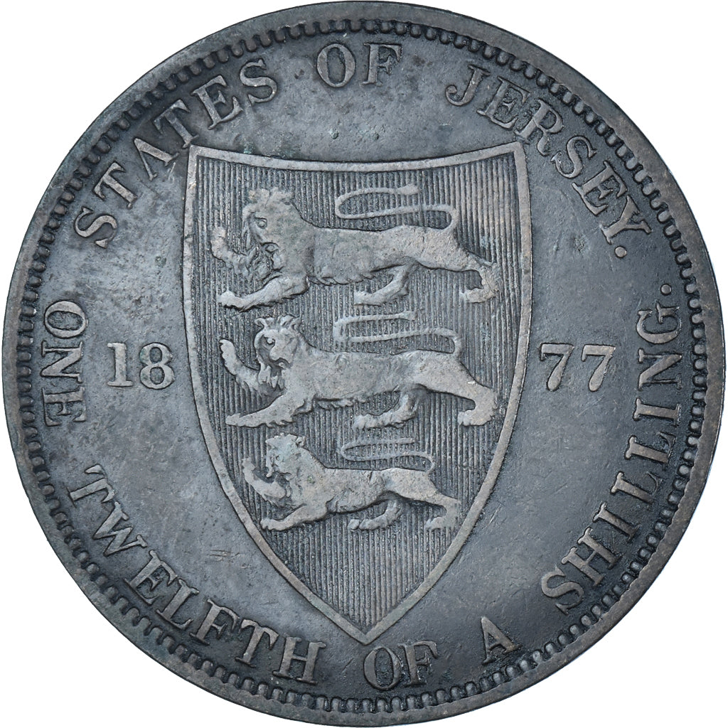 Moneta, Jersey, 1/12 Shilling, 1877