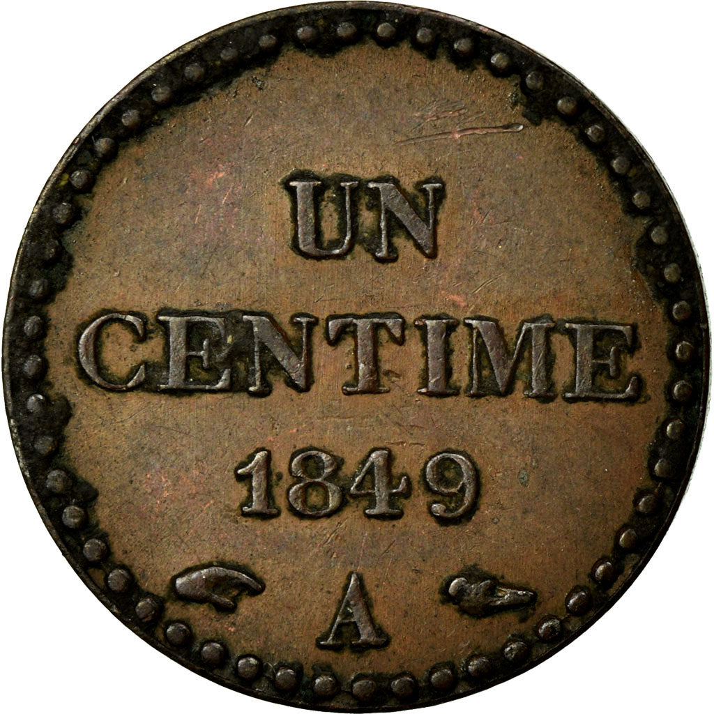 Coin, France, Dupré, Centime, 1849, Paris, AU(50-53), Bronze, KM:754
