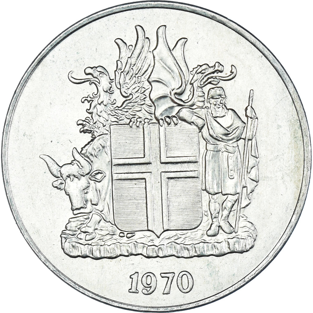 Munten, IJsland, 10 Kronur, 1970