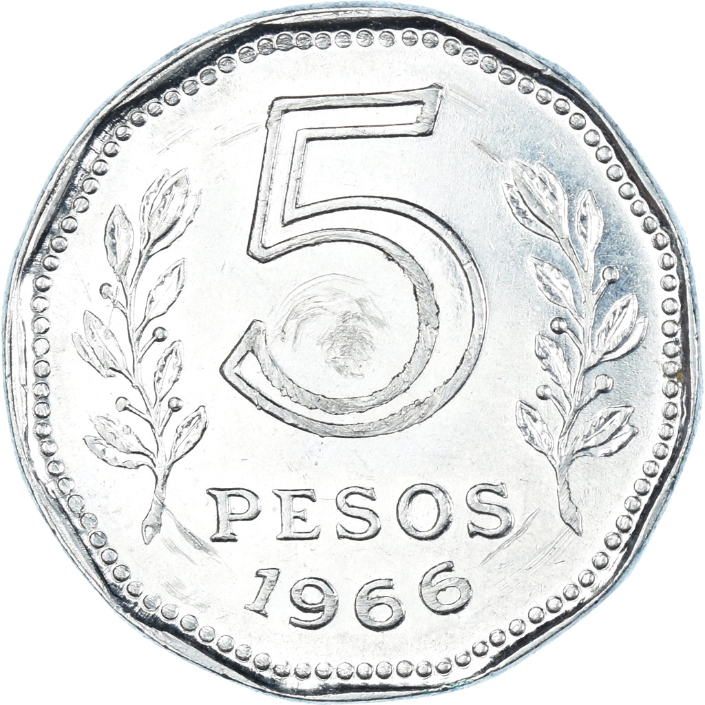 Coin, Argentina, 5 Pesos, 1966