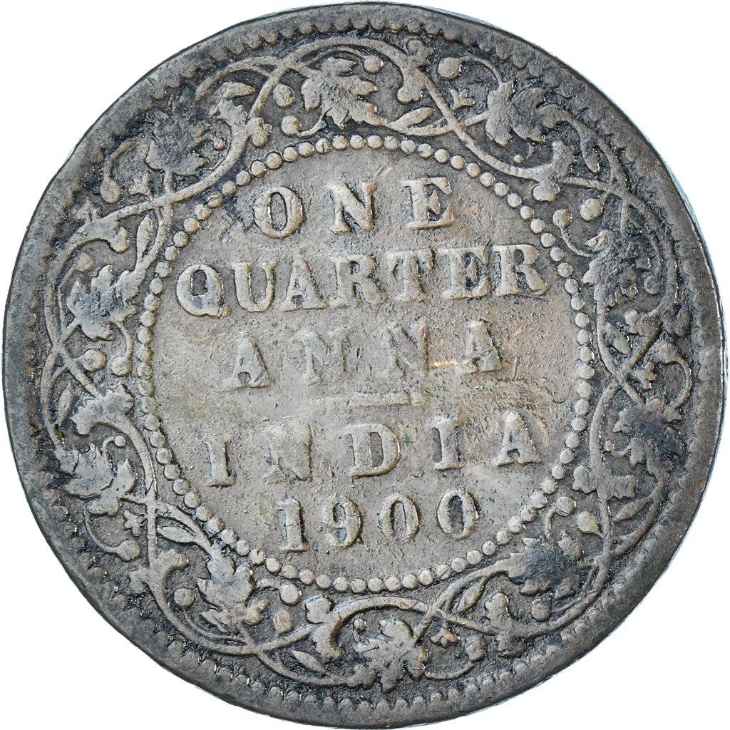 Coin, India, 1/4 Rupee, 1900