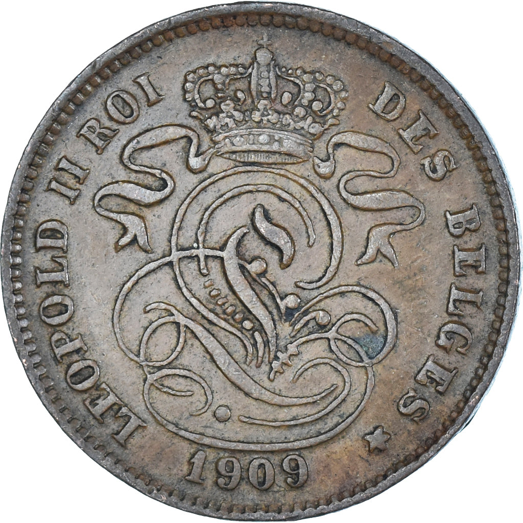 Monnaie, Belgique, 2 Centimes, 1909